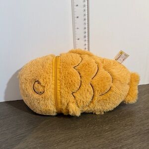 fluffy taiyaki-shaped plushie pencil case